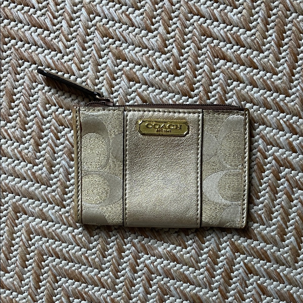 Coach Metallic Gold Card Case